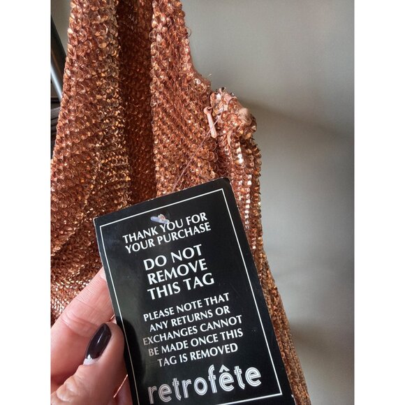 retrofete Katya Sequin Maxi Dress Bronze Womens Size Medium - Picture 10 of 10